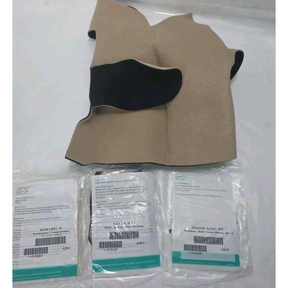 Juzo Reversible Short Stretch Compression Wrap, Long Resting Sz Small BLK- Beige - Picture 4 of 8